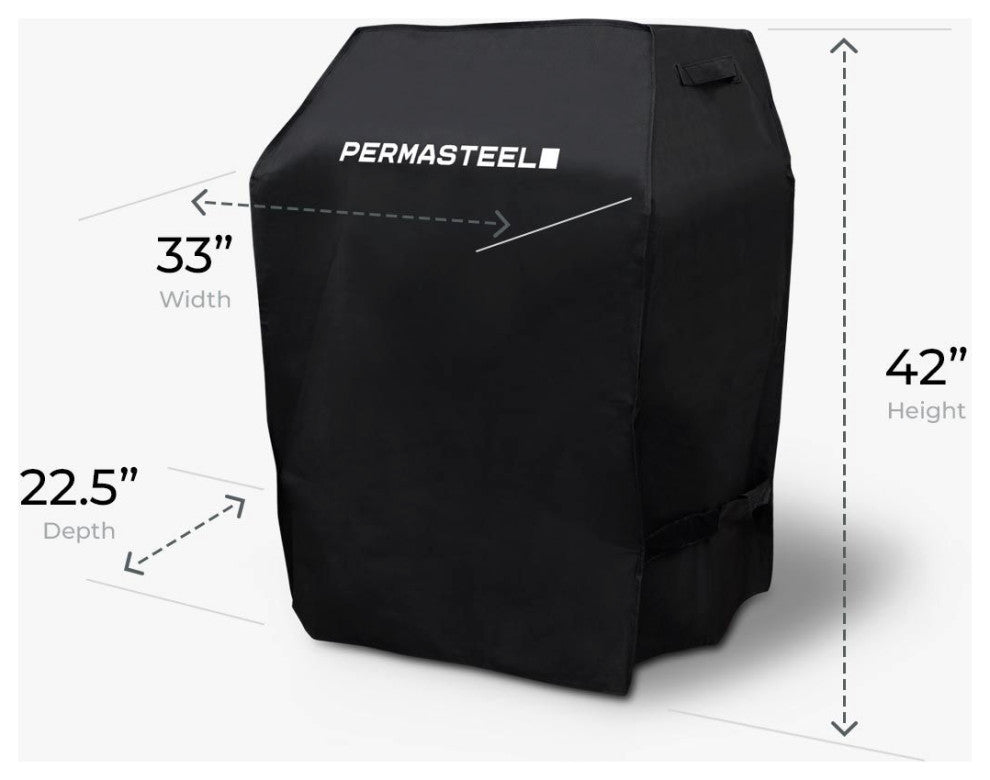 Permasteel Grill Cover for 2 or 3 Burner Grills in Black