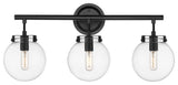 Innovations 351-3W-BK-CL Span 3 Light 24.875" Bath Vanity Light, Matte Black