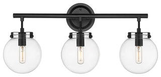 Innovations 351-3W-BK-CL Span 3 Light 24.875" Bath Vanity Light, Matte Black