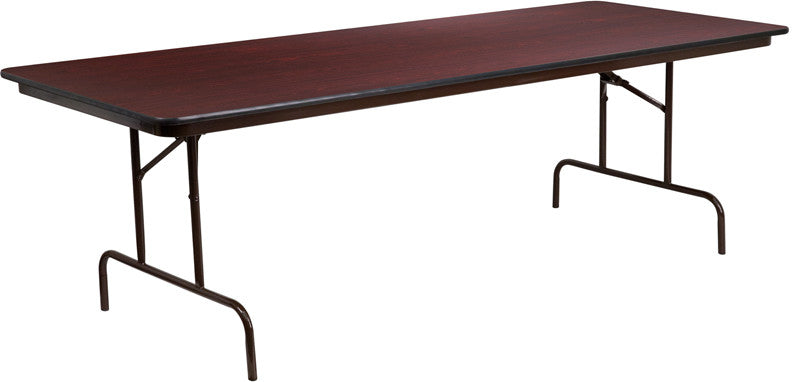 36''x96'' High Pressure Mahogany Laminate Folding Banquet Table