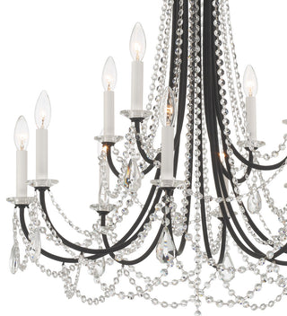 Karrington 12-Light Matte Black Chandelier