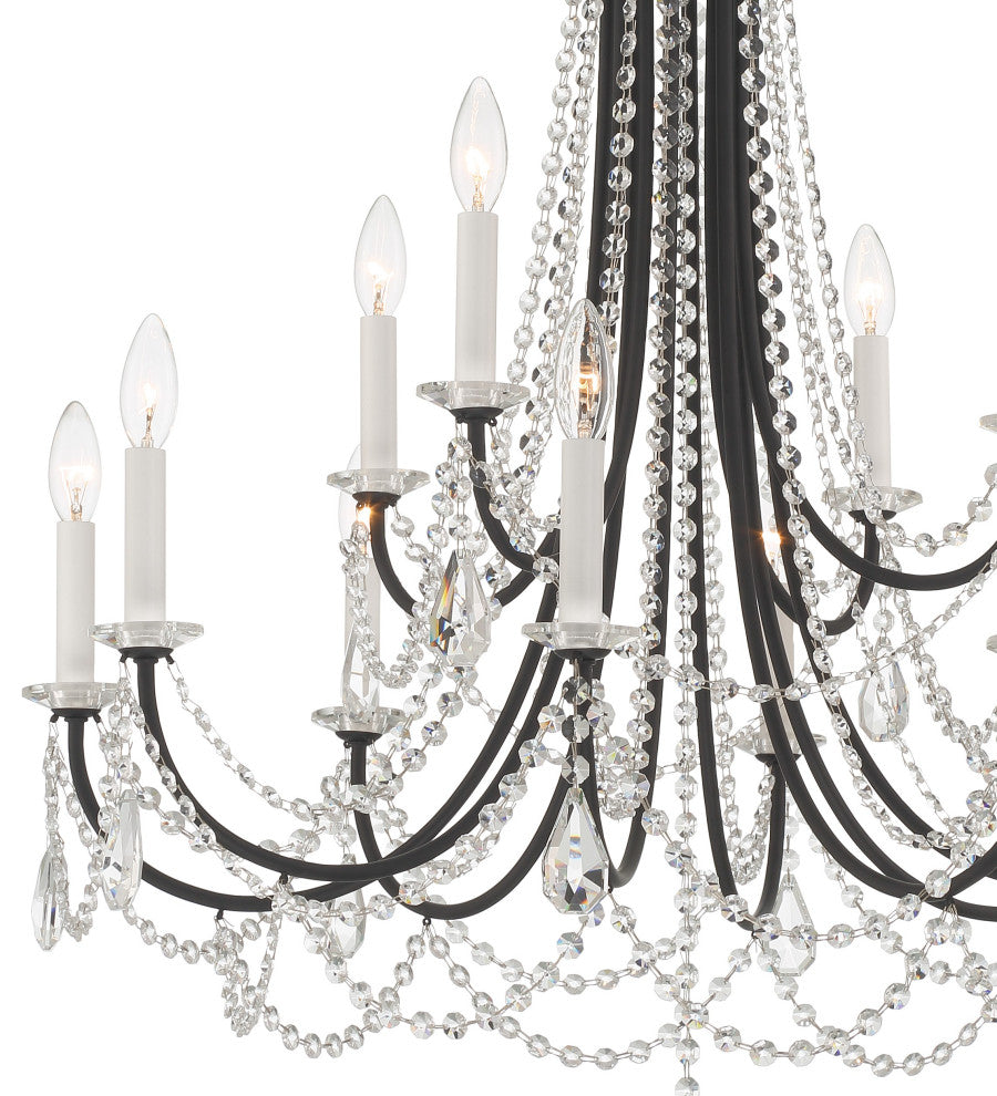 Karrington 12-Light Matte Black Chandelier