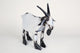 Recycled Metal Garden Farmhouse Goat-Handmade-Rustic, White & Black, Small