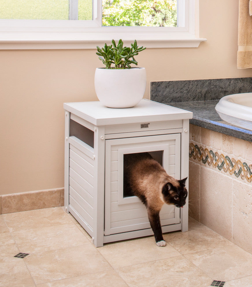 ECOFLEXÂ® Litter Box Cover End Table, Antique White, Standard