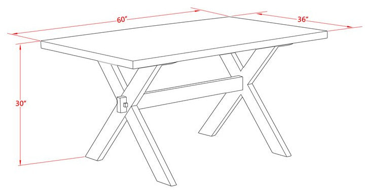 X696Si648-7, 7-Piece Set, 6 Chairs, Table and Wooden Cross Legs-and Black
