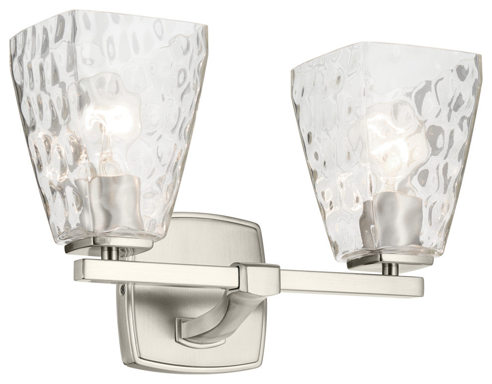 14.25" 2-Light Vanity Light With Clear Water Glass