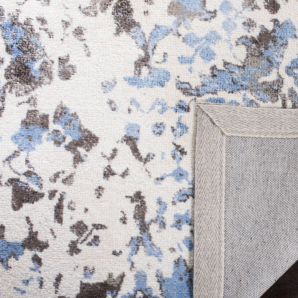Safavieh Expression Collection EXP478 Rug, Ivory/Blue, 8'x10'