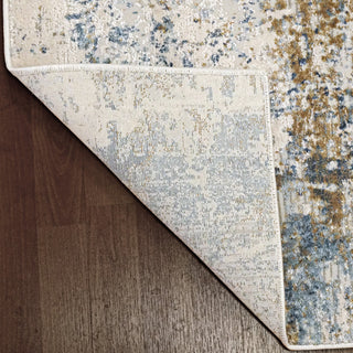 Quartz Ivory and Blue Area Rug, 2.2'x7.7'