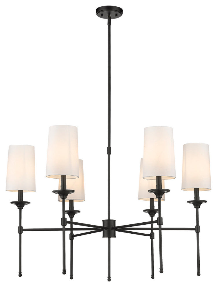 Z-LITE 3033-6MB 6 Light Chandelier, Matte Black