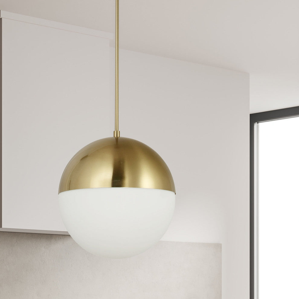 Dayana Transitional 3 Light Aged Brass White Metal Pendant