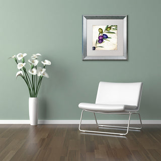 Color Bakery 'Olive Branch III', Silver Frame, White Mat, 11x11