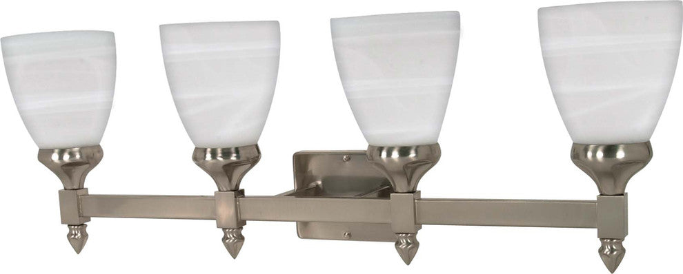 Nuvo Triumph 4-Light Incandescent Vanity and Wall Light Fixture, Brushed Nickel