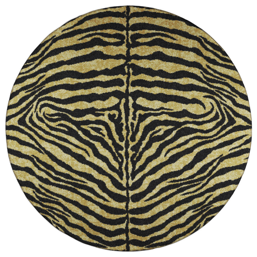 Indoor/Outdoor Mali ML1 Gold Machine Washable 10' x 10' Round Rug
