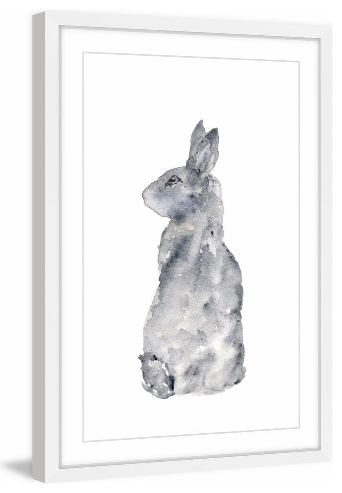 "Rabbit Silhouette" by Thimble Sparrow Framed Painting Print, 20x30