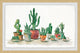 "Potted Cacti" Framed Painting Print, 36"x24"