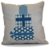 Decorative Holiday Pillow Geometric Print, Teal, 18"x18"