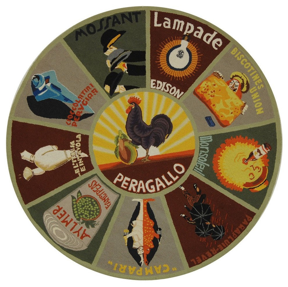 Safavieh Chelsea Hk245B Sage Area Rug, 4'0" X 4'0" Round