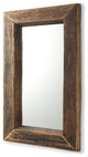 Gerome Brown Solid Wood Frame Rectangular Wall Mirror, 48" x 28"