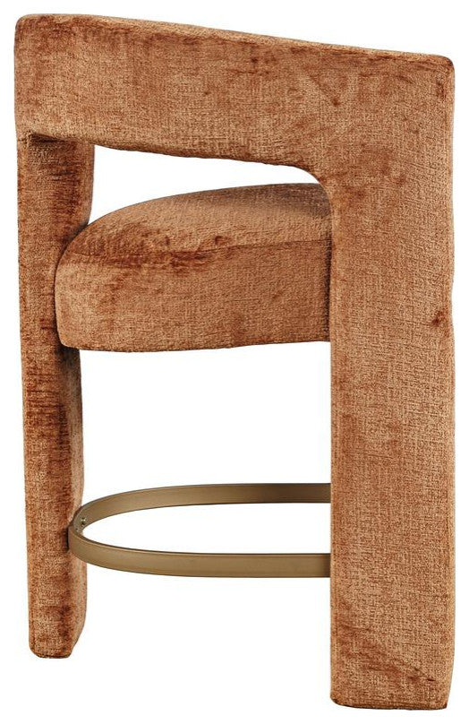 Gwen Modern Luxury Jacquard Fabric Upholstered Sculpture Counter Stool