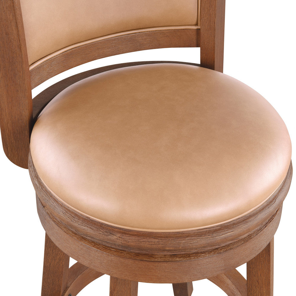 Augusta Swivel Counter Stool, Chestnut Wire-Brush