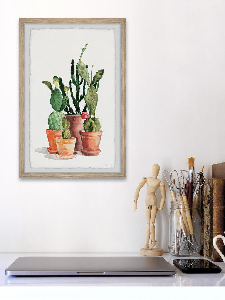 "Cactus Variety" Framed Painting Print, 24"x36"