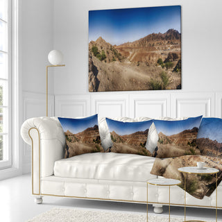 Hatta Mountains Landscape Photography Throw Pillow, 18"x18"
