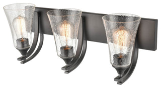 Natalie Collection 3 Light 24 in. Matte Black Bathroom Vanity Light