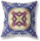 18" Indigo Cream Geo Tribal Suede Throw Pillow