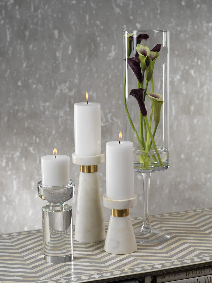 Mannara 6" Tall Marble Pillar Candle Holder