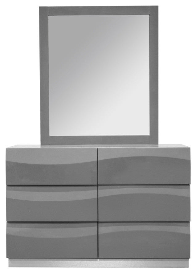 Leon Gray Dresser and Mirror 2-Piece Set