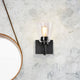 1-Light Matte Black Indoor Wall Sconce With Clear Cone Glass Shade