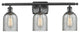 3-Light Caledonia 26" Bath Fixture, Matte Black, Shade: Charcoal