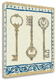 "Regal Keys Indigo And Cream" By Meloushka Designs, Gallery Wrap Canvas