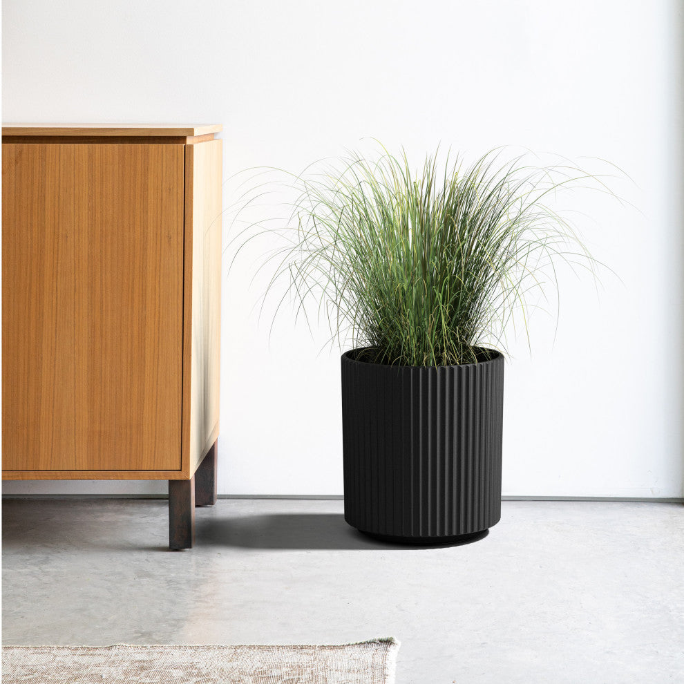 Veradek Demi Series Planter, Black, 16", 1 Pack