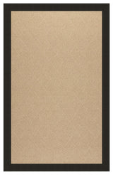 Zoe-Cane Wicker Machine Tufted Rectangle Rug, Ebony, 3'x5'