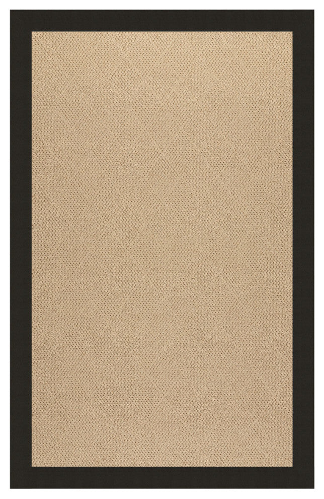 Zoe-Cane Wicker Machine Tufted Rectangle Rug, Ebony, 3'x5'