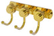 Mercury 3 Position Multi Hook with Dotted Accent, Polished Brass