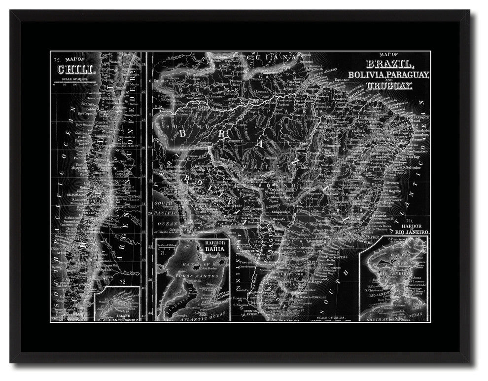 Afghanistan Persia Iraq Iran Vintage Monochrome Map Canvas, 28"x37"