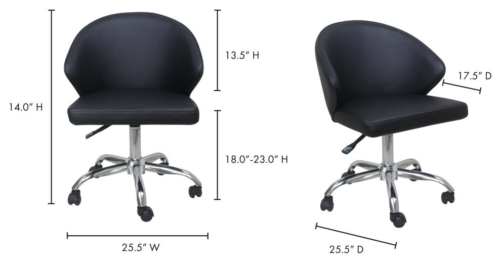 Contemporary Albus Swivel Office Chair Black - Black