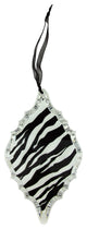 Diva Safari Glittered Zebra Animal Print Diamond Prism Christmas Ornament, 5.5"