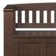 Acadian Solid Wood Entryway Storage Bench With Shelf, Brunette Brown