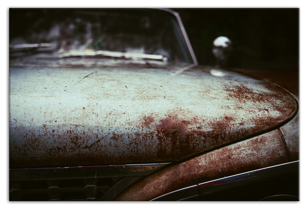 Rusty Blue Car 20x30 Print on Canvas
