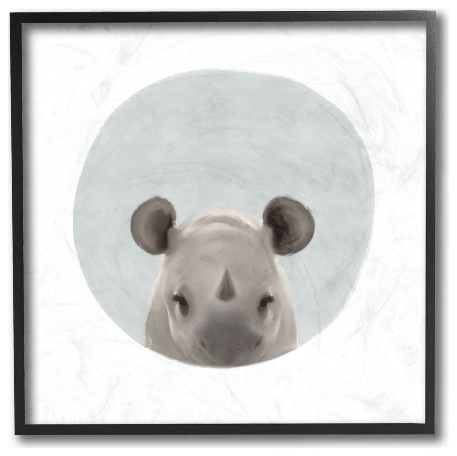 Baby Rhino Animal Kids Painting, 12"x12"