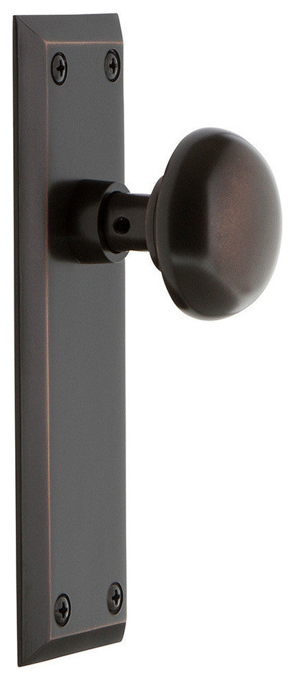 New York Plate Passage New York Knob, Oil-Rubbed Bronze, Timeless Bronze, Backse