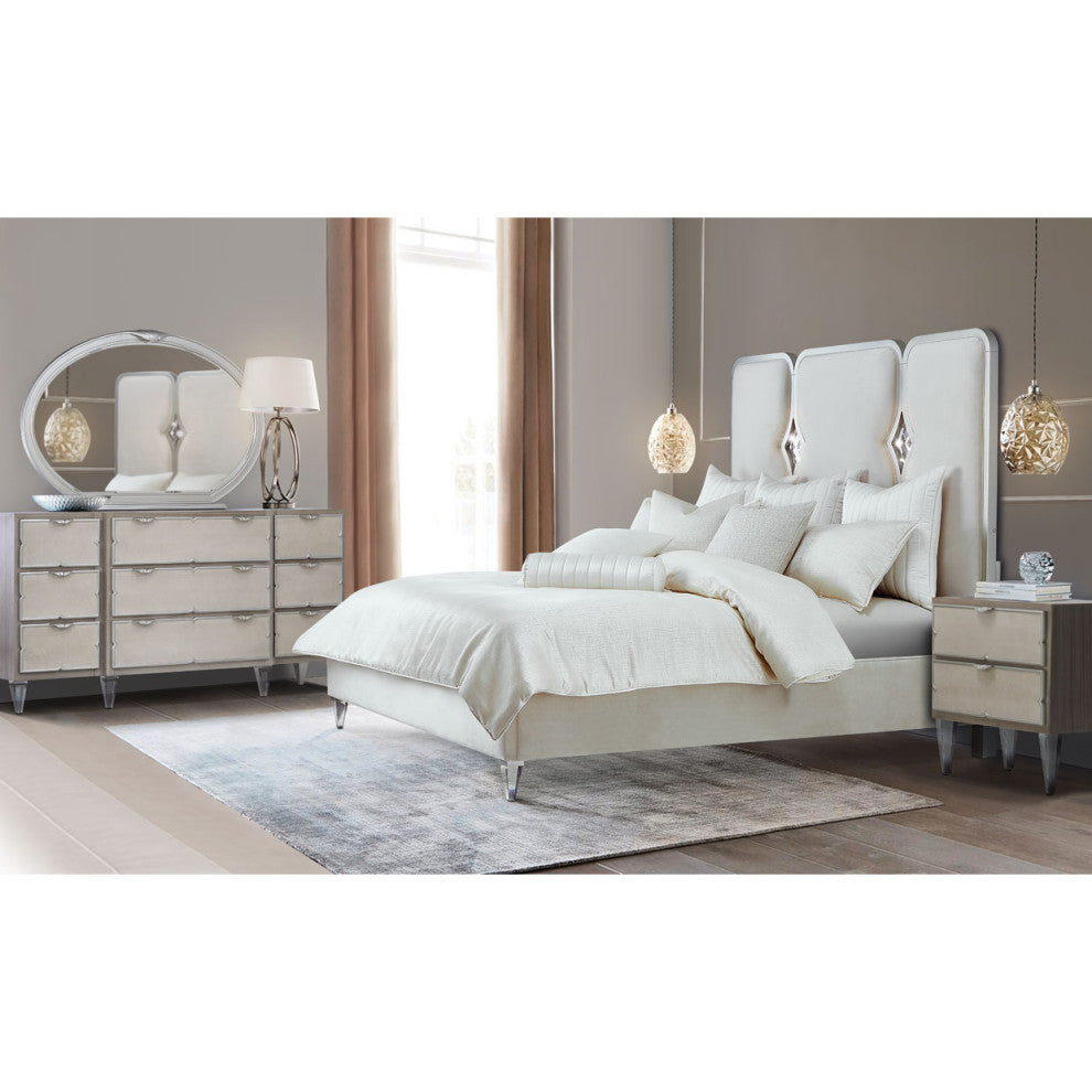 Camden Court, Dresser and Oval Mirror, Pearl