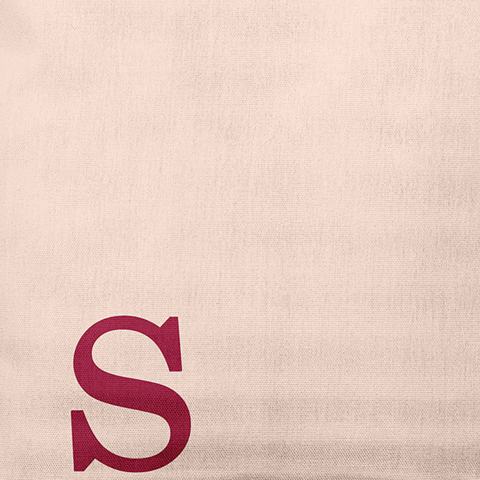 20" x 20" Modern Monogram Indoor/Outdoor Polyester Throw Pillow, Cranberry