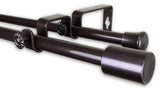 Nora 5/8" Double Curtain, Rod 84-120", Cocoa