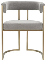 Modrest Byron Modern Grey Fabric + Antique Brass Dining Chair