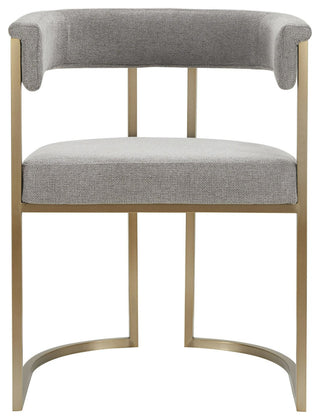 Modrest Byron Modern Grey Fabric + Antique Brass Dining Chair