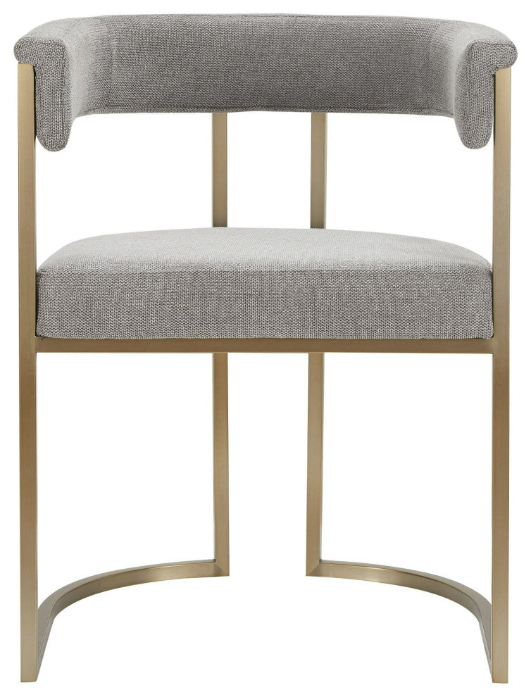 Modrest Byron Modern Grey Fabric + Antique Brass Dining Chair